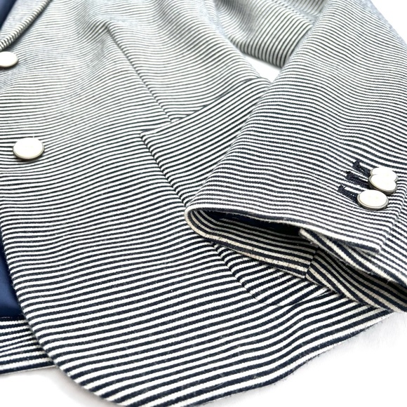 GAP The Academy Blazer Navy Blue and White Striped Size 12 - Picture 10 of 10